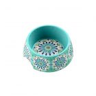 Carmel Medallion Melamine Medium Pet Bowl - Turquoise