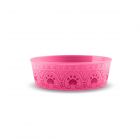 Pink Paw Print Melamine Small Pet Bowl