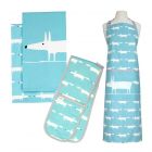 Scion Mr Fox Teal - Apron, Tea Towels & Double Glove Set