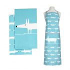 Scion Mr Fox Teal - Apron & Tea Towels Set