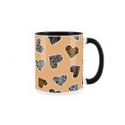 Purely Home 325ml Animal Print Hearts Black Mug
