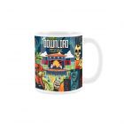 white ceramic mug with download festival design