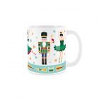 Green nutcracker mug printed on a durable ceramic white mug