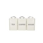 Living Nostalgia Tea, Coffee & Sugar Canisters Set - Antique Cream