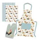 Eddingtons Pecking Order - Apron, Tea Towels & Single Glove Set