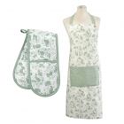 Peter Rabbit Classic Cotton Apron & Double Oven Glove Set - Green