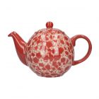 Red ceramic splash teapot for 4
