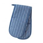 Eddingtons Smithfield Butcher's Stripe Double Oven Glove - Blue