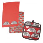 Scion Spike Red - Tea Towels & Pot Grab Set