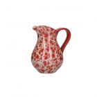 london pottery red and white speckled ceramic jug for milk, cream or gravy