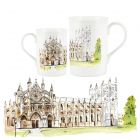 Bone china mug featuring an illustration of Westminster Abbey.