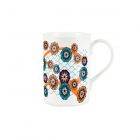 Fine bone china mug printed with african fabric inspired flowers