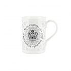 a king charles the third commemorative coronation mug in black and white
