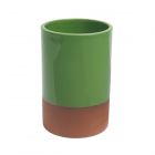 terracotta wine cooler with a green glaze