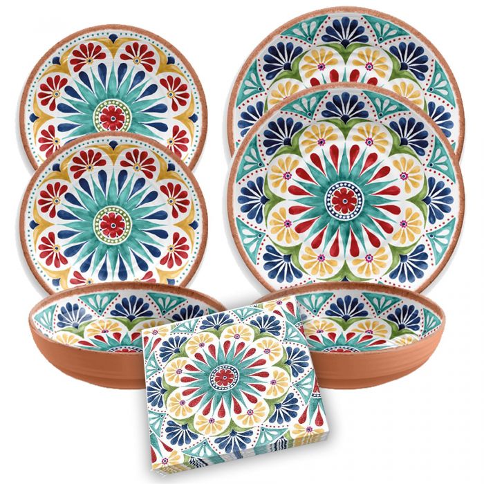 Plastic store dishes set