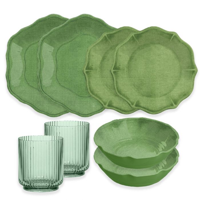 Green melamine dinnerware hot sale