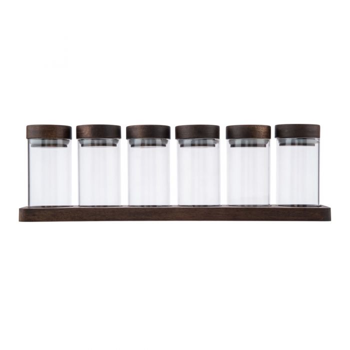 Small glass herb jars on sale