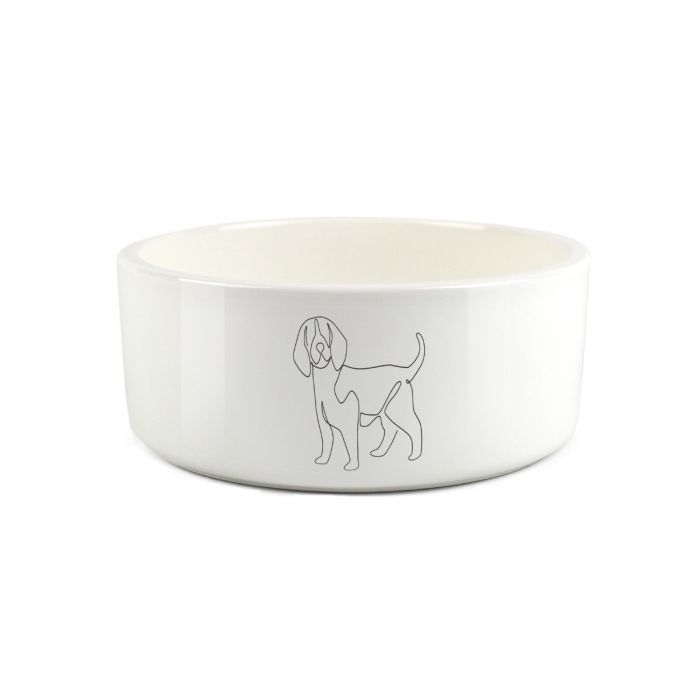 White discount dog bowl