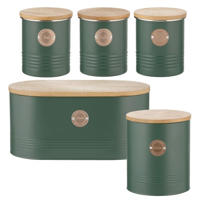 Living Nostalgia Biscuit Tin Steel Green