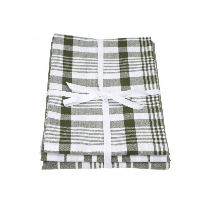 Dexam Love Colour Set of 3 Olive Green Extra Large Tea Towels