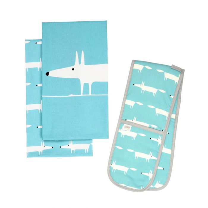 Teal store tea towel