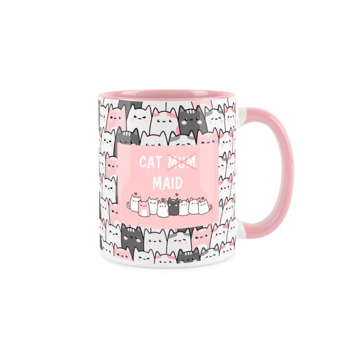 Purely Home 325ml Cat Mum Maid Pink Mug