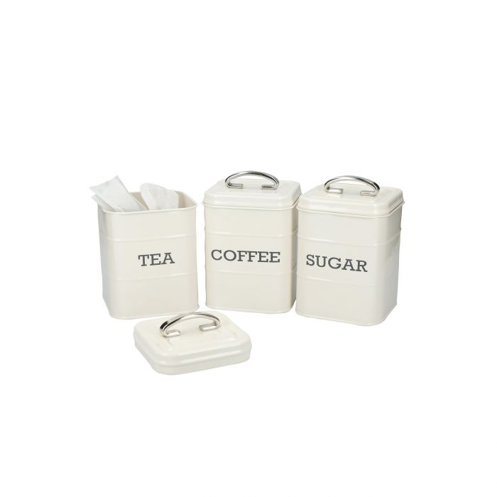 Order Kitchencraft Nostalgia Tea/Coffee/Sugar Storage Canisters Set (Cream)  - Available with free delivery!