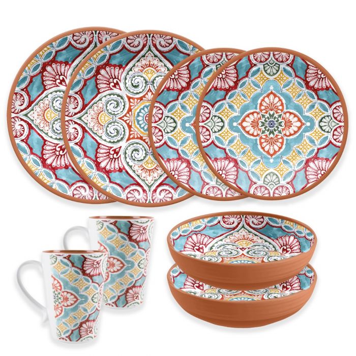 Rio Corte Melamine Dinnerware Set with Mugs Auntie Morags