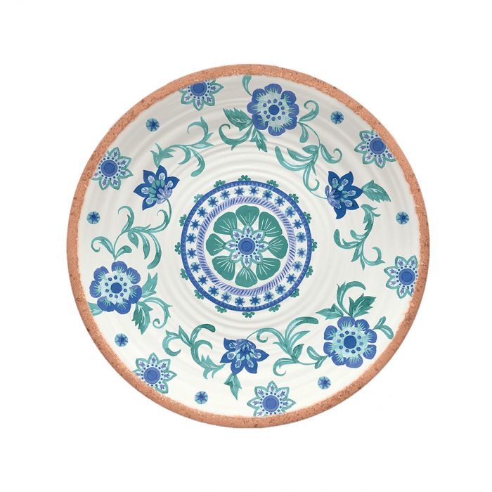 Turquoise Floral Melamine Side Plates Set Auntie Morags