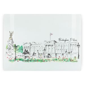Purely Home Large Rectangular Textured Glass Chopping Board - Buckingham Palace