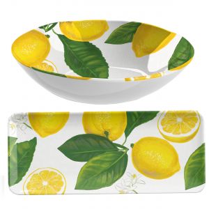 Lemon Fresh Melamine Salad & Nibbles Serving Set