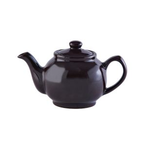 small brown glossy teapot for one