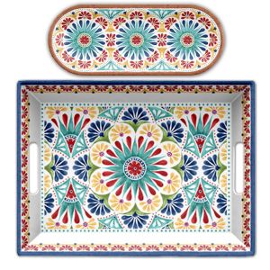 Rio Medallion Melamine Serving Tray & Platter Set