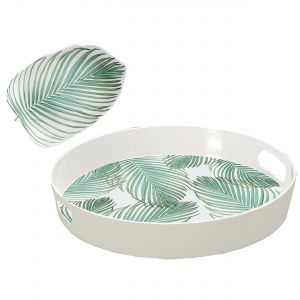 Amazon Floral Melamine 2 Piece Platter & Tray Set