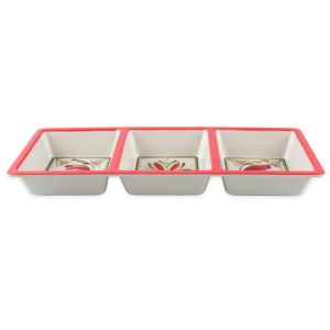 Mediterranean Melamine 3-Section Serving Tray