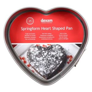Heart shaped springform pan made from tough and durable steel with a non-stick coating.