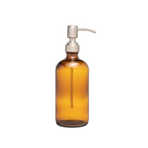 500ml amber glass refillable cleaning bottle with a pump action top