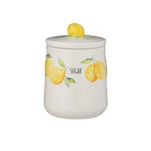 airtight sugar storage jar with lemon design and lemon shaped handle 