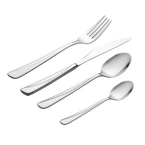 Arced line detail stainless steel cutlery set in pack of 24 pieces