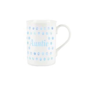 Purely Home Bone China Polka Dots Aqua Relative Name Mug