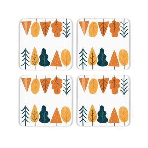 Purely Home Autumn Trees Cork-Backed Coasters