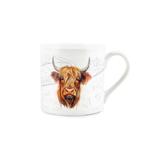 a highland cow design bone china gift mug