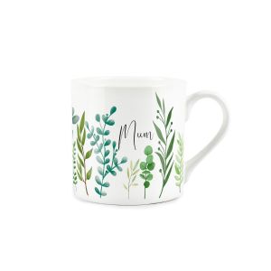 Purely Home Bone China Green Foliage Mug