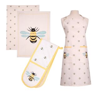 Dexam Bees Knees Set - Apron, Tea Towels & Double Oven Glove