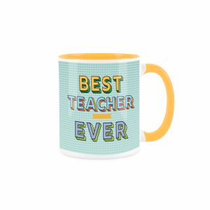 Purely Home Ceramic Best Teacher Ever Golden Mug