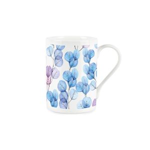 Purely Home Bone China Glass Flowers Mug - Blue Eucalyptus