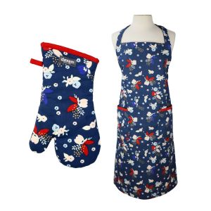 Dexam Bloom Indigo Apron & Oven Gauntlet Set