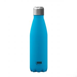 Blue insulated flask with a leakproof screw cap 