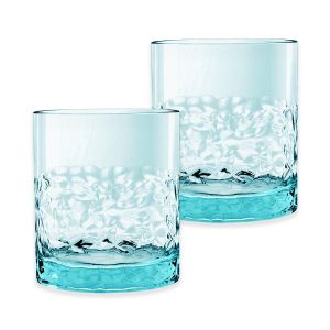 Cube Blue Acrylic Plastic Tumbler Drinking Cups - Set