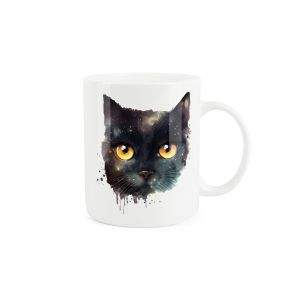 Purely Home Bone China Celestial Black Cat Mug
